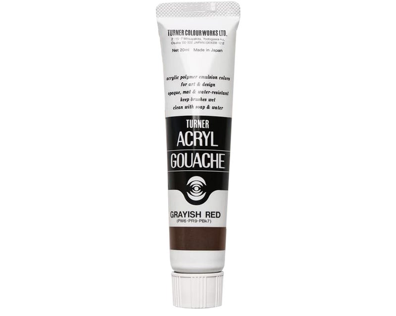 Turner Colour Works Acryl Gouache Artist Acrylic Paint - Single 20 ml Tube - Grayish Red - Image 1